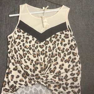 Leopard print twisted tank
